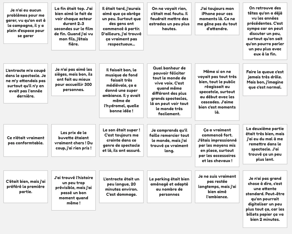 Liste de citations non rangées pour nourrir l'experience map
