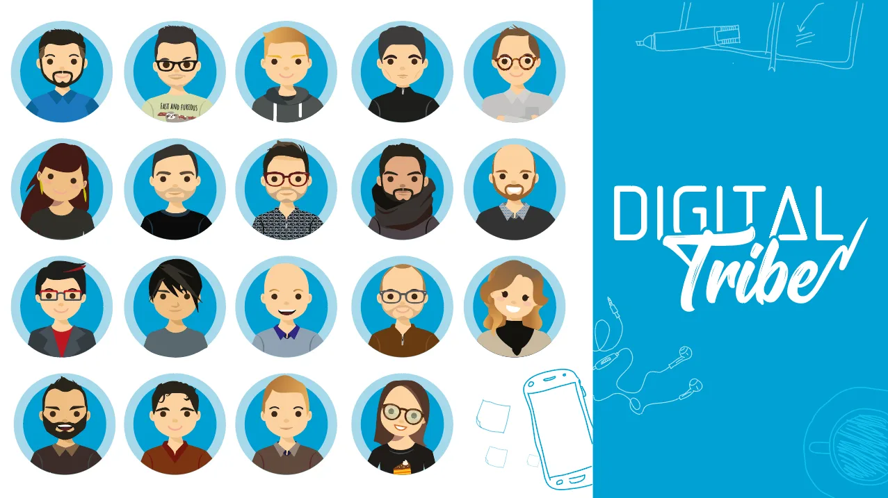 Les avatars illustrés des membres de la Digital Tribe